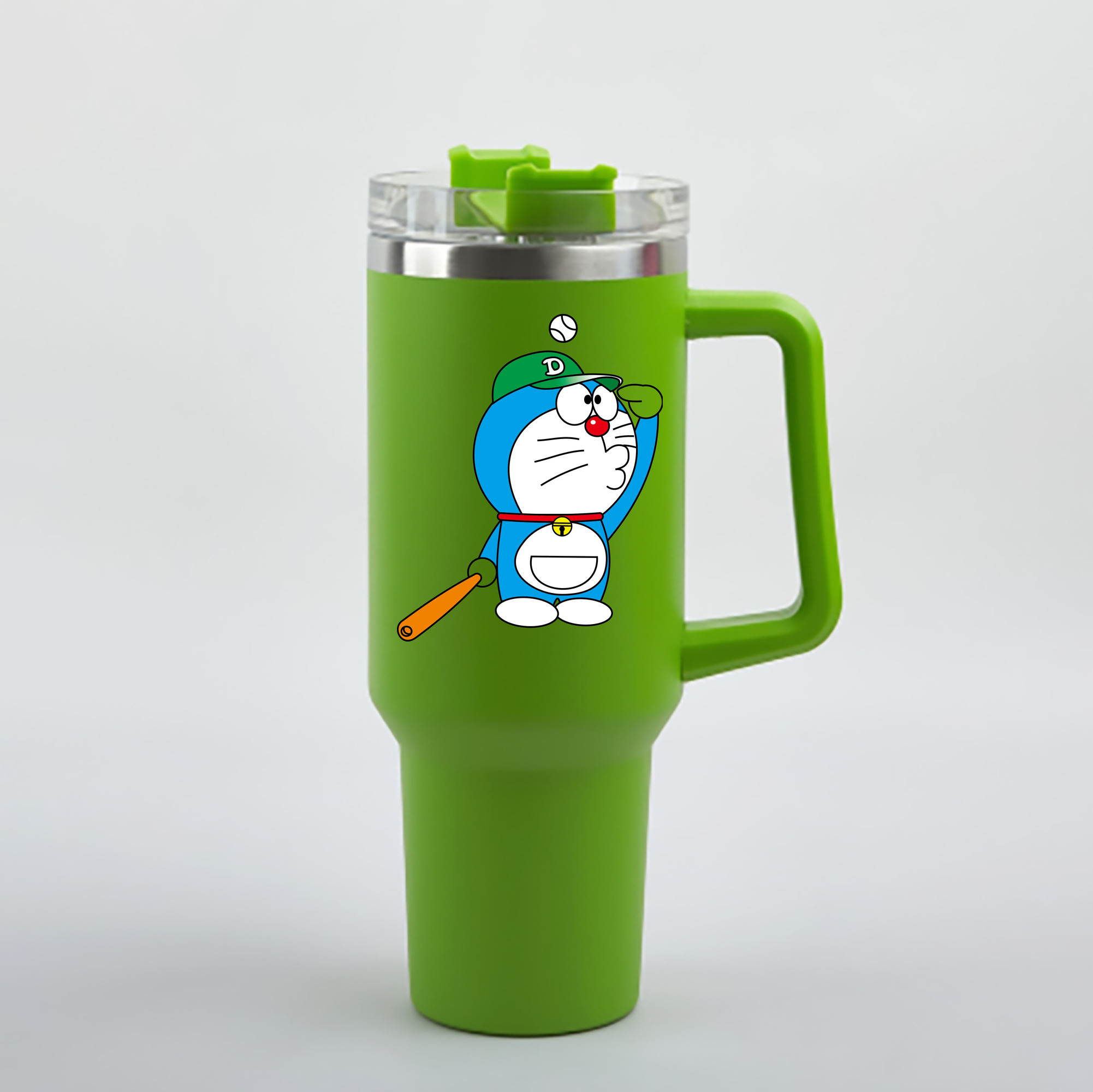 （画像用） ドラえもん Doraemon 1200mL車用タンブラー - クリスタルステッカー（プラスチックストロー付き）